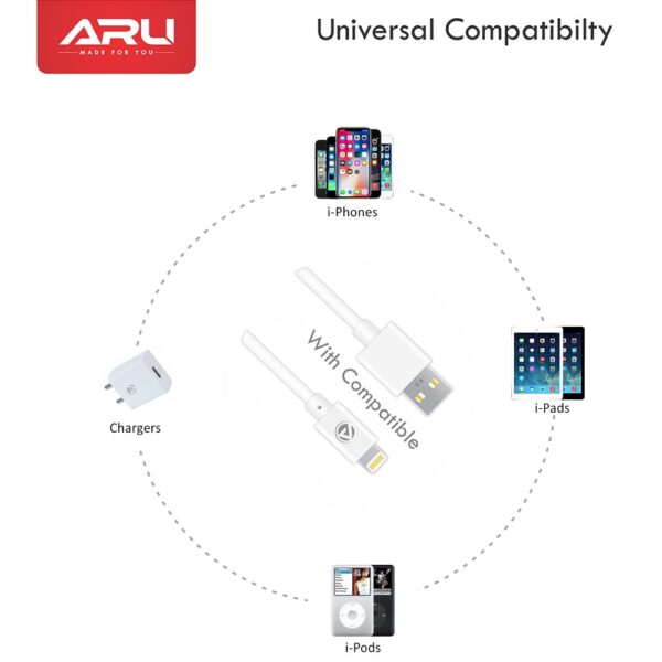 ARU ARI-11 Charging Cable for iPhone, iPod & iPads