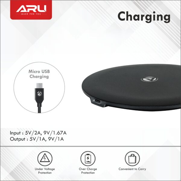 ARU AWC-22 Wireless Charger for iPhone & Android Smartphones